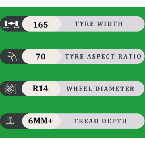 165/70/14 6MM+
