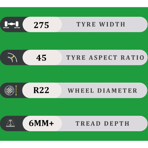 275/45/22 6MM+