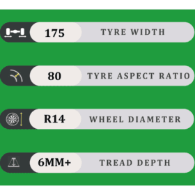 175/80/14 6MM+
