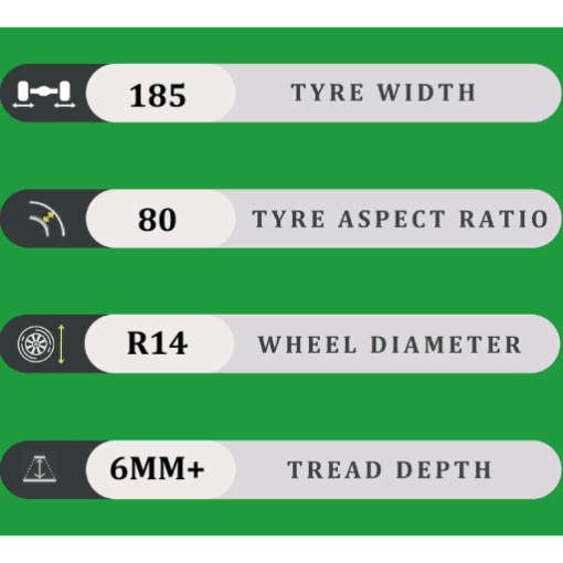 185/80/14 6MM+