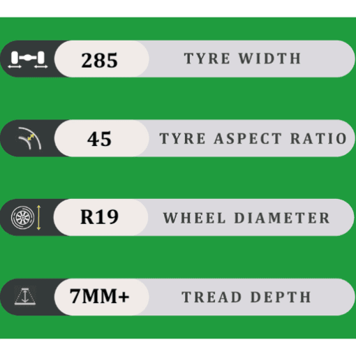 285/45/19 7MM+