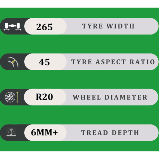 265/45/20 6MM+