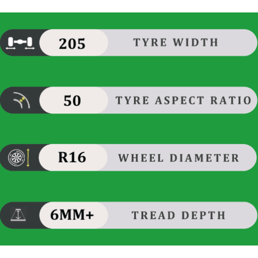 205/50/16 6MM+