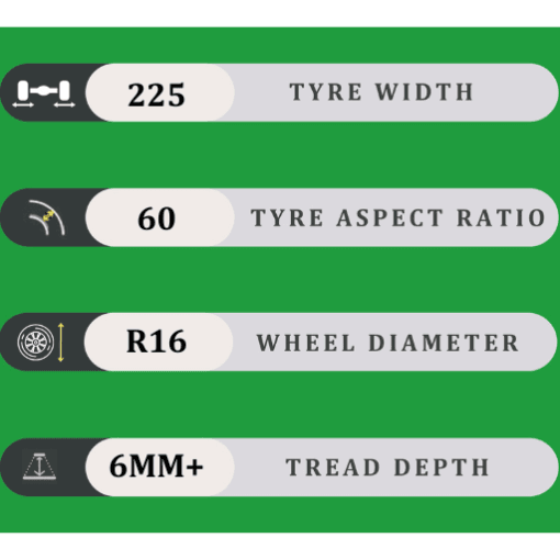 225/60/16 6MM+