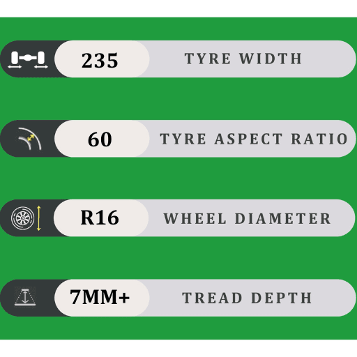 235/60/16 7MM+