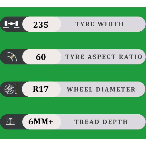 235/60/17 6MM+