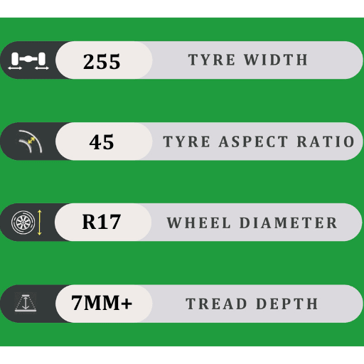 255/45/17 7MM+
