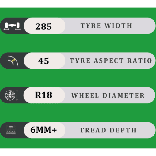 285/45/18 6MM+