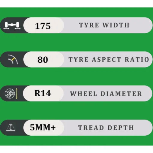 175/80/14 5MM+