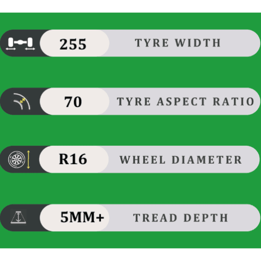 255/70/16 5MM+