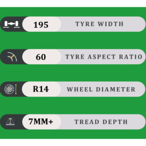 195/60/14 7MM+