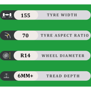 155/70/14 6MM+