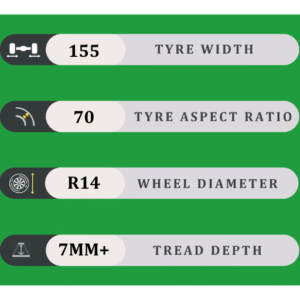 155/70/14 7MM+