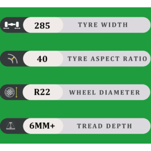 285/40/22 6MM+