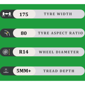 175/80/14 5MM+