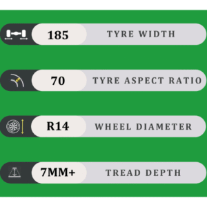 185/70/14 7MM+