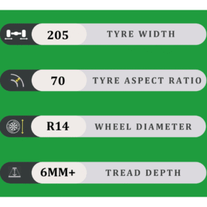 205/70/14 6MM+