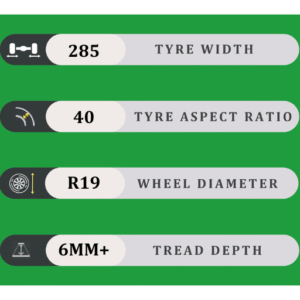 285/40/19 6MM+