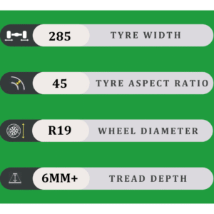 285/45/19 6MM+