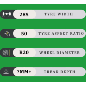 285/50/20 7MM+