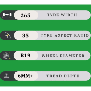 265/35/19 6MM+