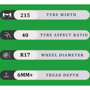 215/40/17 6MM+