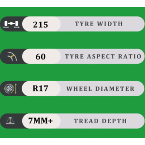 215/60/17 7MM+