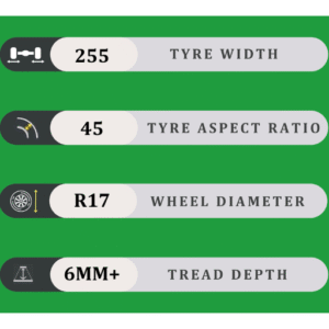 255/45/17 6MM+