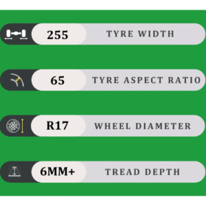 255/65/17 6MM+