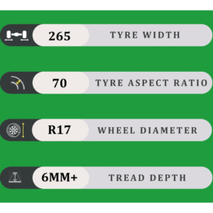 265/70/17 6MM+
