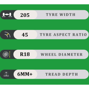205/45/18 6MM+