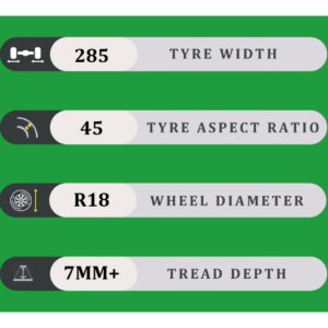 285/45/18 7MM+